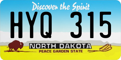 ND license plate HYQ315