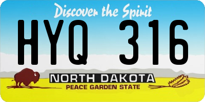 ND license plate HYQ316