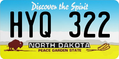ND license plate HYQ322