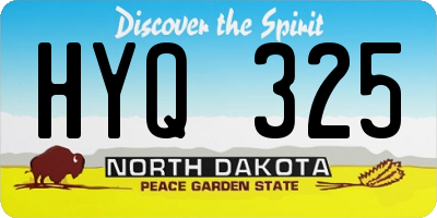 ND license plate HYQ325