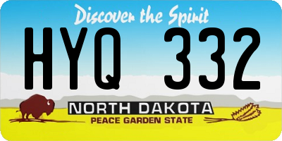 ND license plate HYQ332