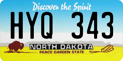 ND license plate HYQ343