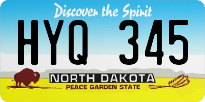 ND license plate HYQ345