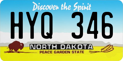 ND license plate HYQ346