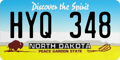 ND license plate HYQ348