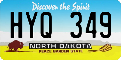 ND license plate HYQ349
