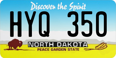 ND license plate HYQ350