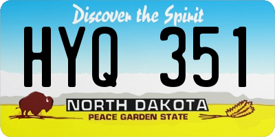 ND license plate HYQ351