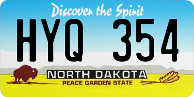 ND license plate HYQ354