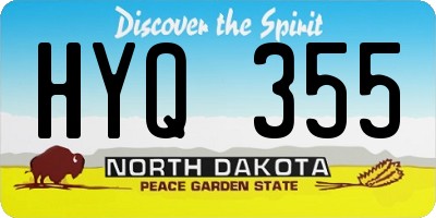 ND license plate HYQ355