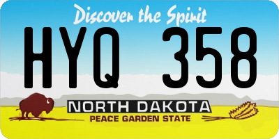 ND license plate HYQ358