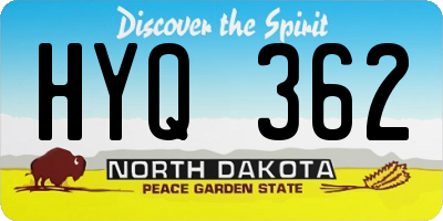 ND license plate HYQ362