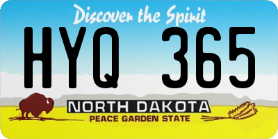 ND license plate HYQ365