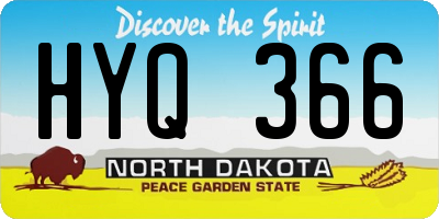 ND license plate HYQ366