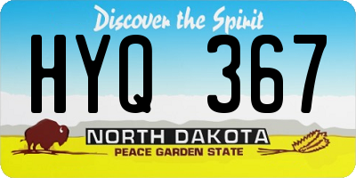 ND license plate HYQ367
