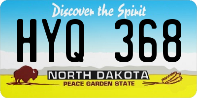 ND license plate HYQ368