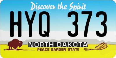 ND license plate HYQ373