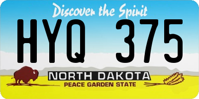 ND license plate HYQ375