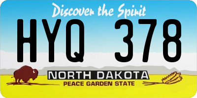 ND license plate HYQ378