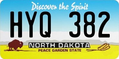 ND license plate HYQ382