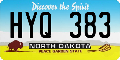 ND license plate HYQ383