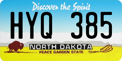 ND license plate HYQ385