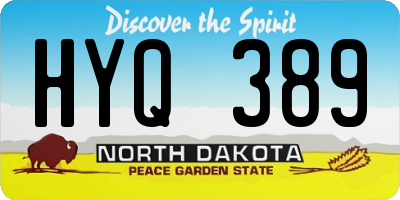 ND license plate HYQ389