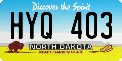 ND license plate HYQ403
