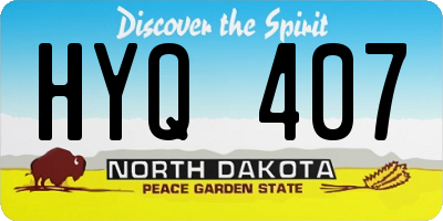 ND license plate HYQ407
