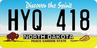 ND license plate HYQ418