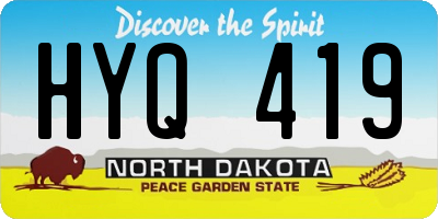 ND license plate HYQ419