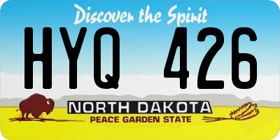 ND license plate HYQ426