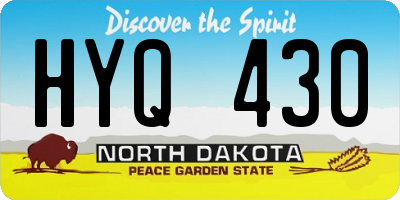 ND license plate HYQ430