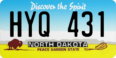 ND license plate HYQ431