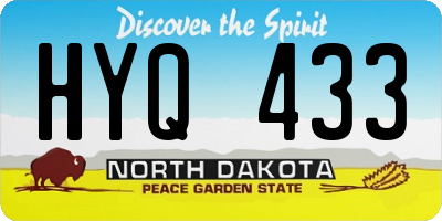 ND license plate HYQ433
