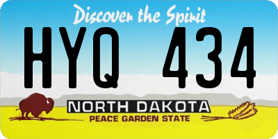 ND license plate HYQ434