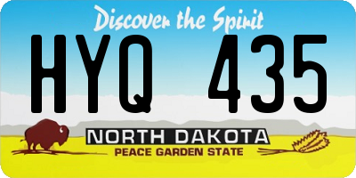ND license plate HYQ435