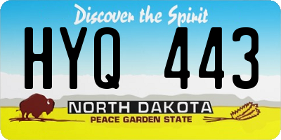ND license plate HYQ443