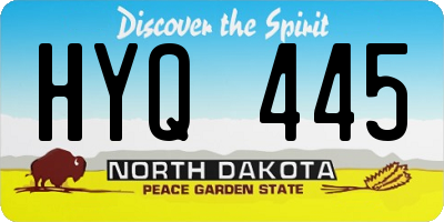 ND license plate HYQ445