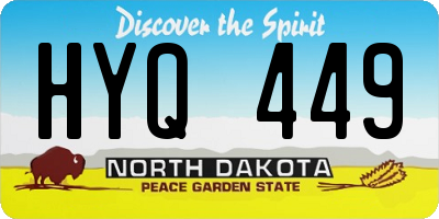 ND license plate HYQ449