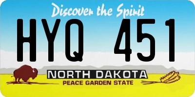 ND license plate HYQ451