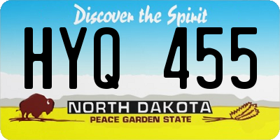 ND license plate HYQ455