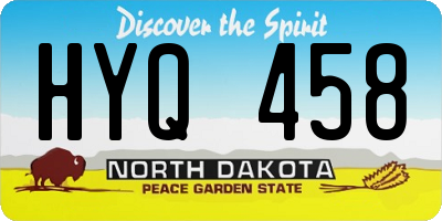 ND license plate HYQ458