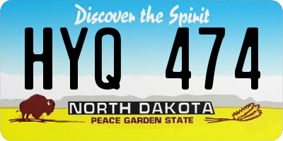 ND license plate HYQ474