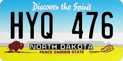 ND license plate HYQ476
