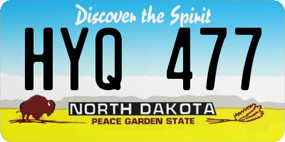 ND license plate HYQ477