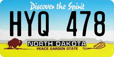 ND license plate HYQ478