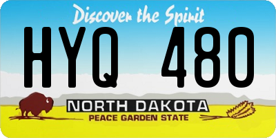 ND license plate HYQ480