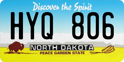 ND license plate HYQ806