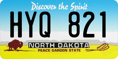 ND license plate HYQ821